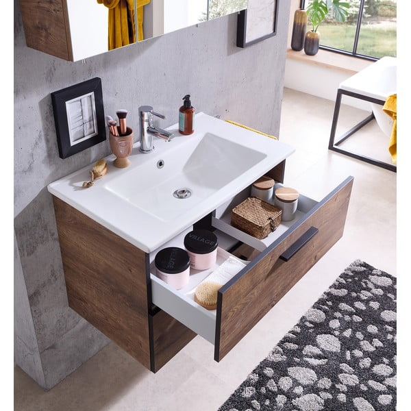 Кафяв висящ шкаф в дъбов декор без мивка 71x51 cm Set 374 - Pelipal-image-3