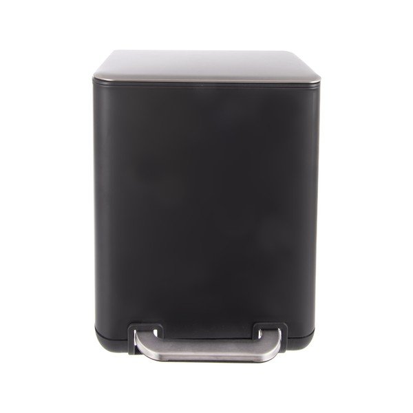 Черно кошче за боклук с педал от неръждаема стомана 6 l Black – Orion-image-2