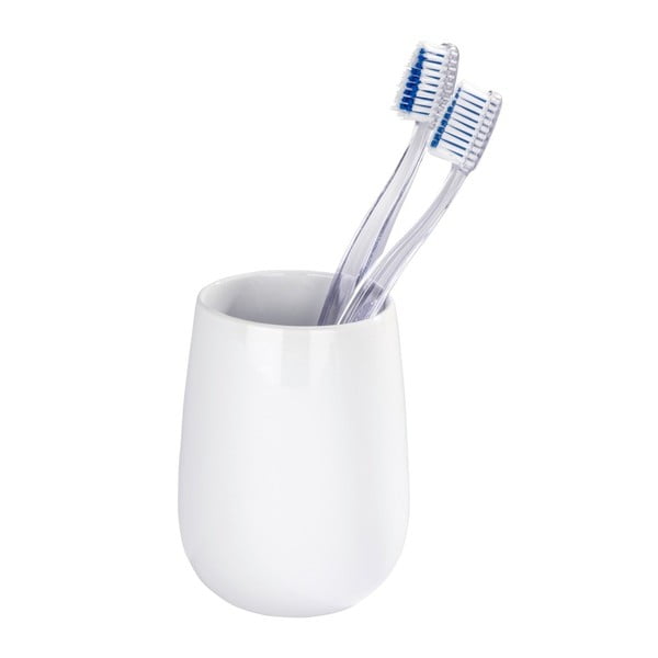 Бяла керамична чаша за четки за зъби Malta - Wenko