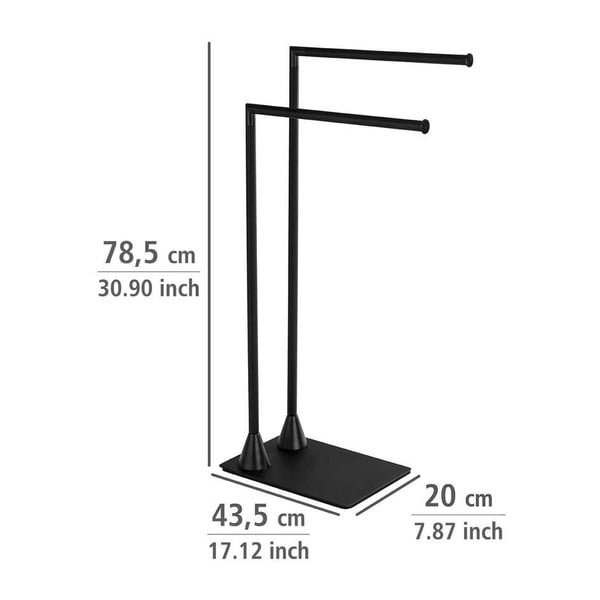 Черна стойка за кърпи Hella - Wenko-image-2