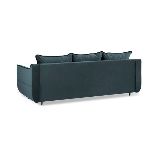 Разтегателен диван от кадифе в бензиново синьо Basso - Kooko Home-image-3