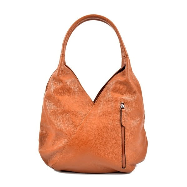 Кафява кожена чанта в цвят коняк Reserva - Roberta M