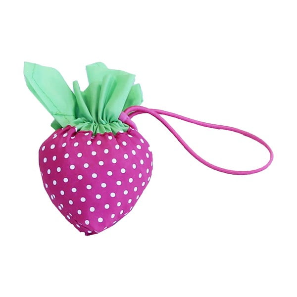 Червена сгъваема чанта за пазаруване Strawberry - Ambiance