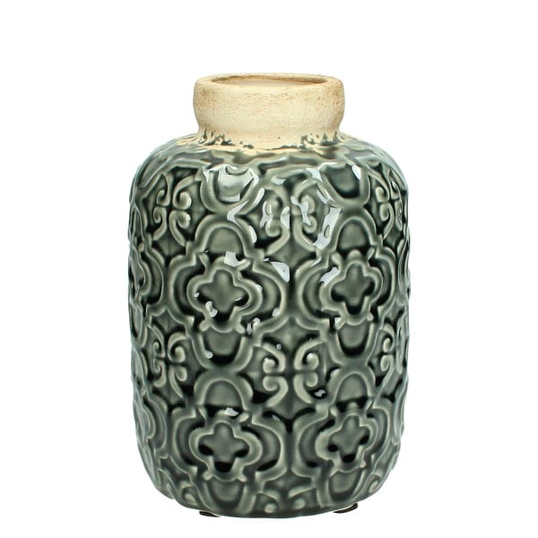 Zelená keramická váza HF Living Ornamental Haily