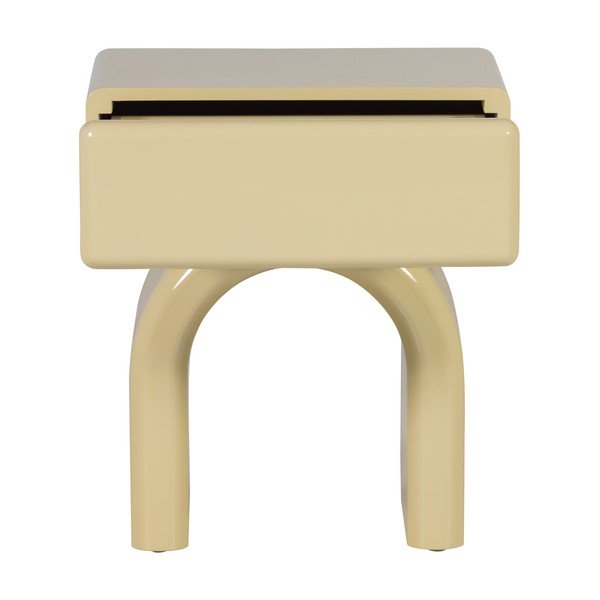 Светложълто гланцово нощно шкафче Zorel – WOOOD-image-3