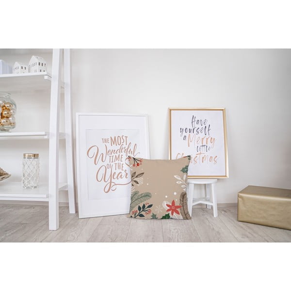 Коледна възглавница с памучна калъфка Клони, 45 x 45 cm Frosted Branches - Butter Kings-image-2