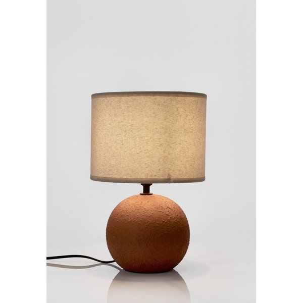 Теракотена керамична настолна лампа с текстилен абажур (височина 32 cm) Irvin – Yes Everyday-image-1