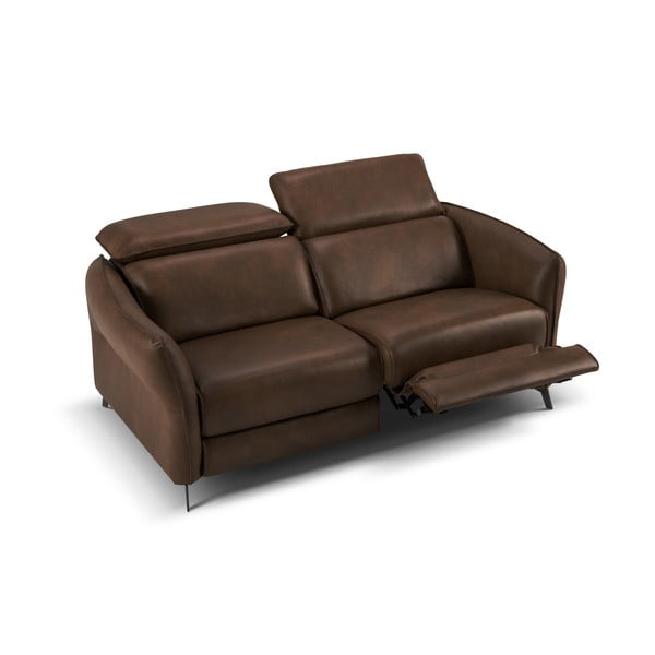 Тъмнокафяв кожен диван 103 cm Hubble - Windsor & Co Sofas-image-3