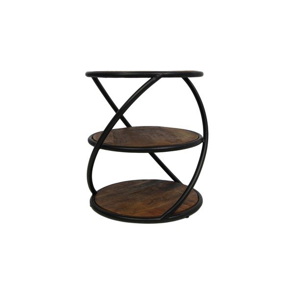 Удобна масичка, изработена от необработено мангово дърво Кула, ø 43 cm - HSM collection-image-1