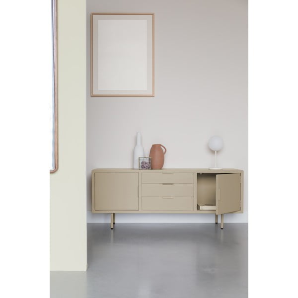 Бежов скрин 140x55x40 cm Kos – White Label-image-1