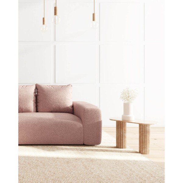 Светлорозов ъглов диван от плат букле (ляв ъгъл) Feiro - MESONICA-image-4