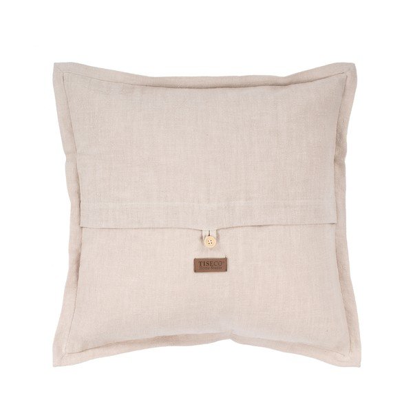 Бежова възглавница с лен , 45 x 45 cm - Tiseco Home Studio-image-1