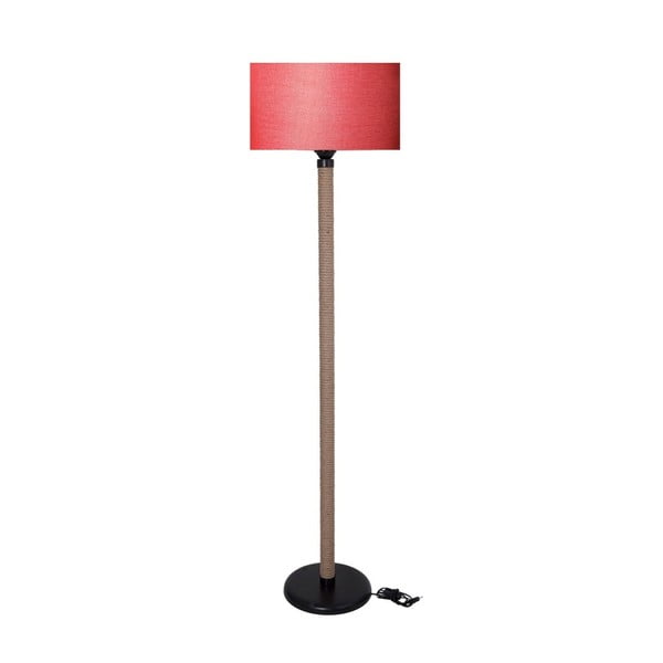 Свободностояща лампа с червен абажур Rope - Kate Louise