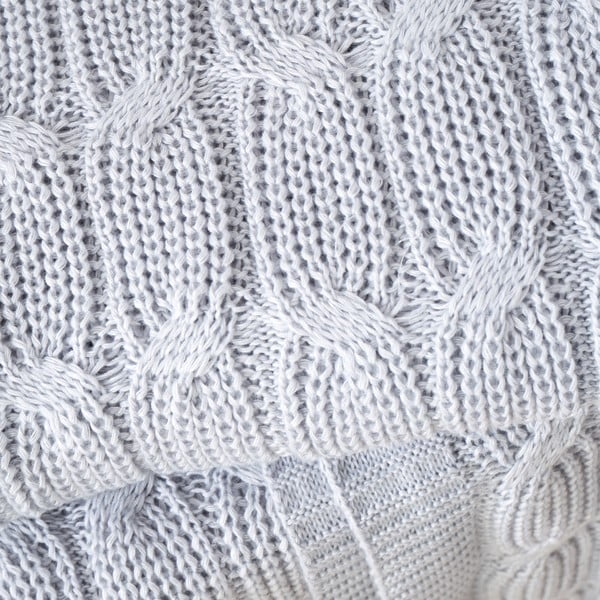 Сиво плетено одеяло 130x170 cm Chunky Marl Knit – Catherine Lansfield-image-1