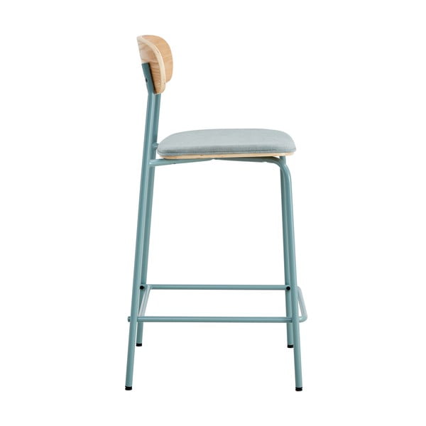 Бар столове в комплект от 2 броя в синьо-натурален цвят (височина на седалката 66 см) Adriana - Marckeric-image-4