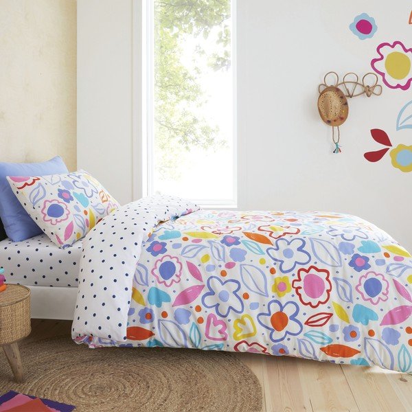 Памучно бебешко спално бельо 200x135 cm Blomme Floral - Pineapple Elephant-image-1