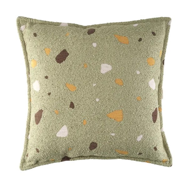 Зелена детска възглавница за диван от букле и шенила Terrazzo Block – Wigiwama