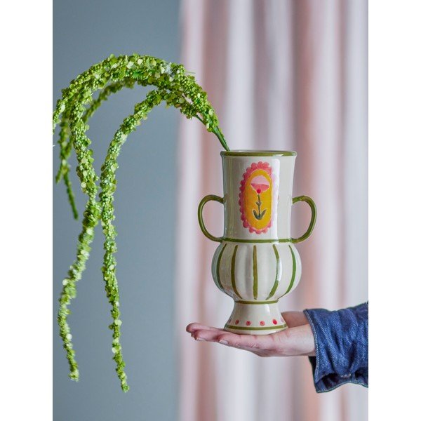 Бежова глинена ръчно рисувана ваза (височина 21 cm) Odina – Bloomingville-image-1