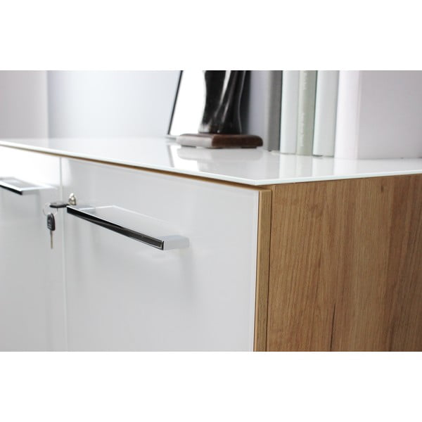 Дъбов шкаф в бял\естествен цвят 80x120 cm Monteria - Germania-image-1