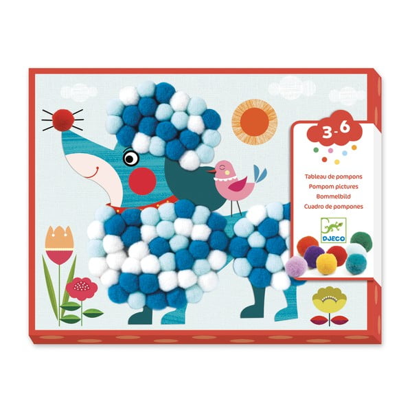 Комплект за изработване на колажи с помпони Кучета - Djeco-image-2