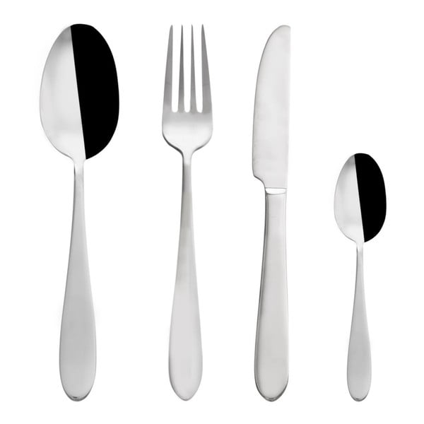 Прибори за хранене от неръждаема стомана в сребрист цвят 24 бр. Mirror – Orion