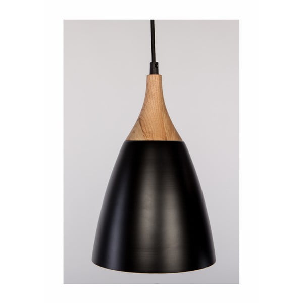 Висяща лампа от черен дъб и стомана Beta, ⌀ 19 cm - Nørdifra