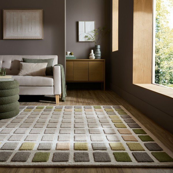 Зелен ръчно изработен вълнен килим 160x230 cm Renga Wool – Flair Rugs-image-1