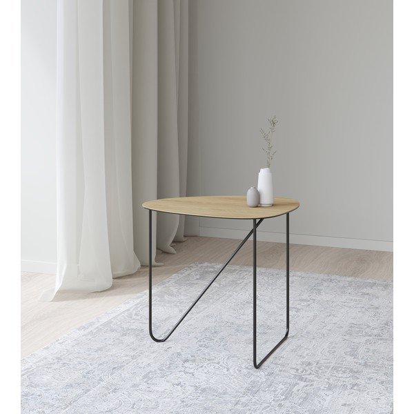 Метална масичка за кафе в естествен цвят 37x44 cm Curve M Wood – LIND DNA-image-2
