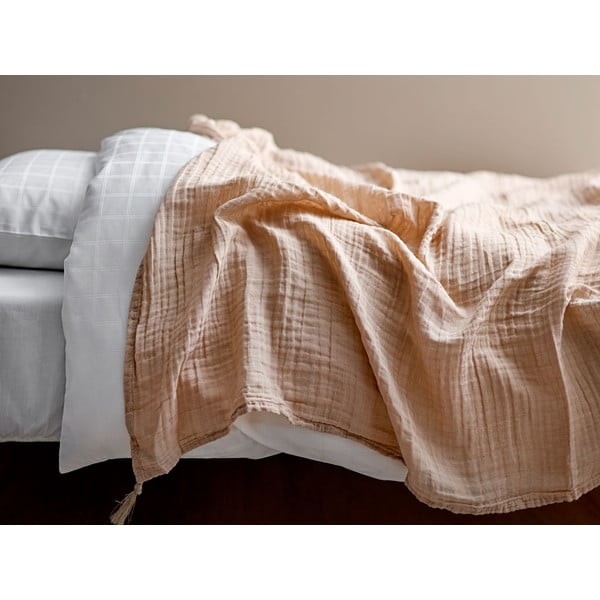 Бежова памучна покривка за двойно легло , 200 x 260 cm Poetry - Södahl-image-2