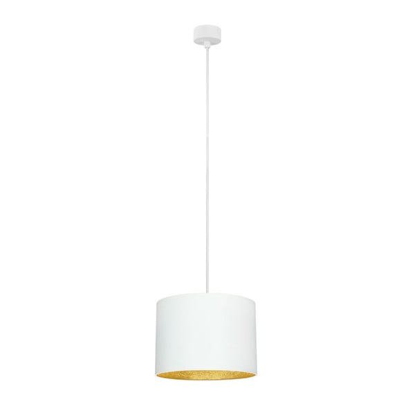 Бяла лампа за таван със златист интериор Mika, ⌀ 25 cm - Sotto Luce