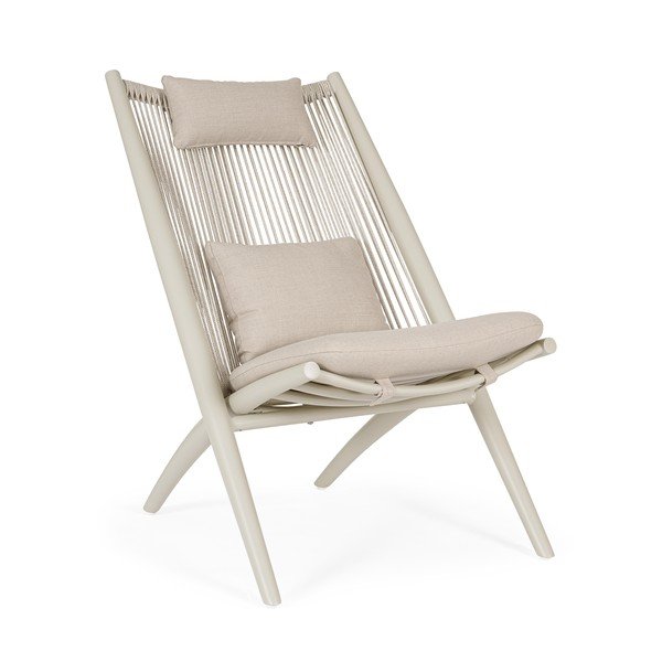 Бежов метален градински стол Aloha – Bizzotto