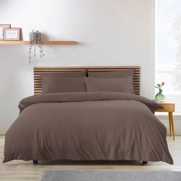 Тъмнокафяво единично  спално бельо 135x200 cm So Soft Non Iron – Catherine Lansfield-image-1