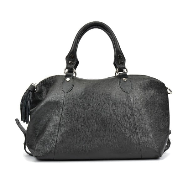 Черна кожена чанта Mangotti Debra - Mangotti Bags