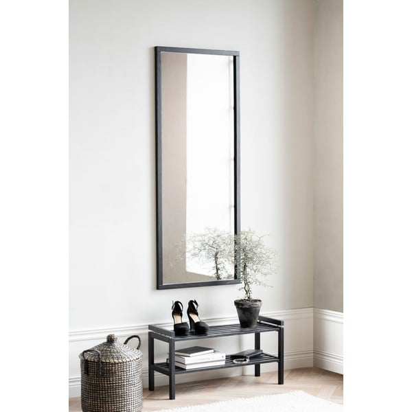 Черна стойка за обувки от масивен дъб Confetti – Rowico-image-1