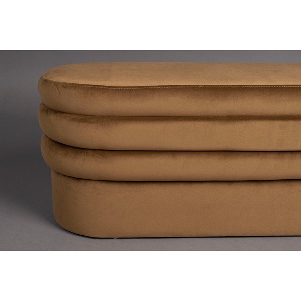 Кафява кадифена пейка Aditi – Dutchbone-image-4