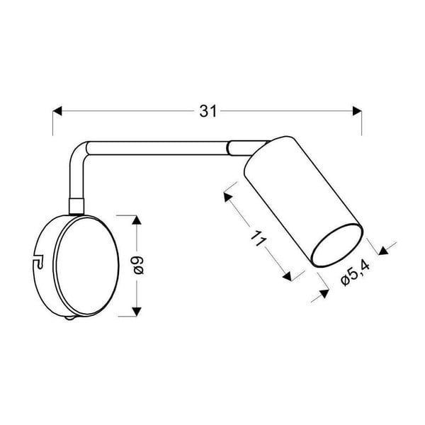 Черна метална стенна лампа Tina - Candellux Lighting-image-3