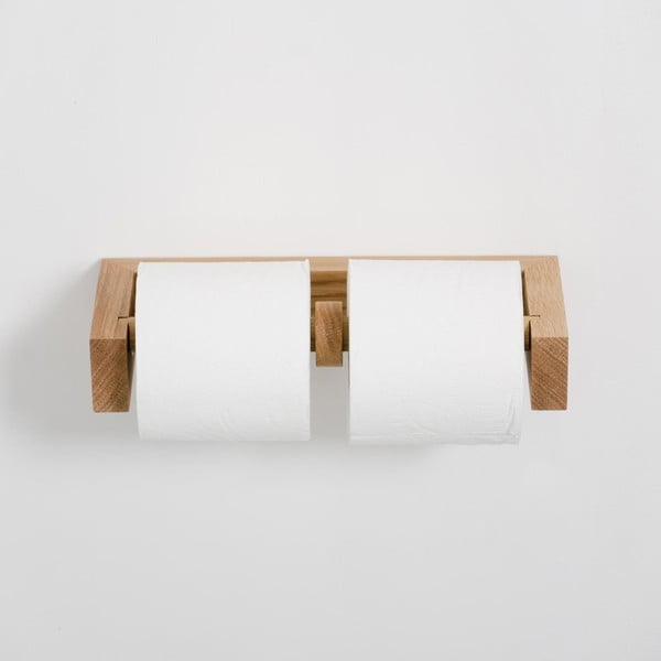 Стенна поставка за тоалетна хартия от дъбово дърво Slimline - Wireworks-image-1