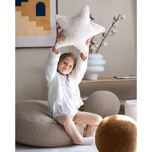 Кремава детска възглавница за диван от букле Star – Wigiwama-image-1