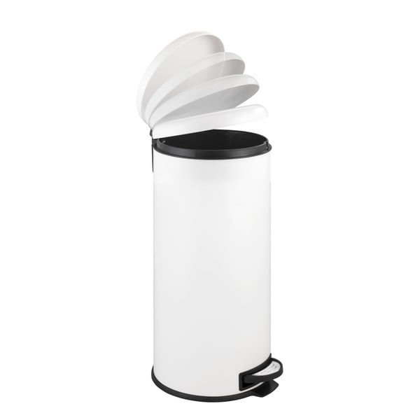 Бяло стоманено кошче за боклук с педал 30 l Leman – Wenko-image-2
