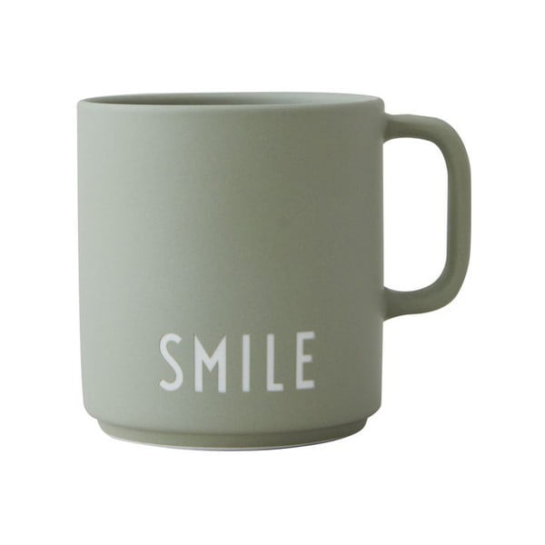 Зелена порцеланова чаша Smile - Design Letters