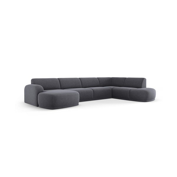 Сив кадифен ъглов диван Erin – Micadoni Home-image-2