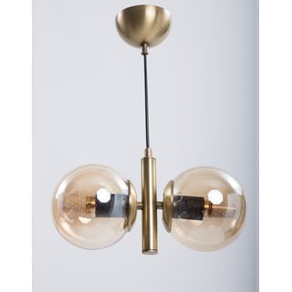 Висящо осветително тяло в златист цвят със стъклен абажур Monera – Squid Lighting