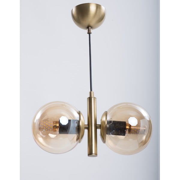 Висящо осветително тяло в златист цвят със стъклен абажур Monera – Squid Lighting-image-1