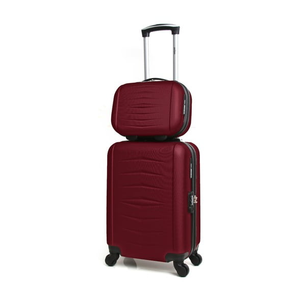 Комплект от 2 куфара с количка в цвят бордо Oviedo - Infinitif
