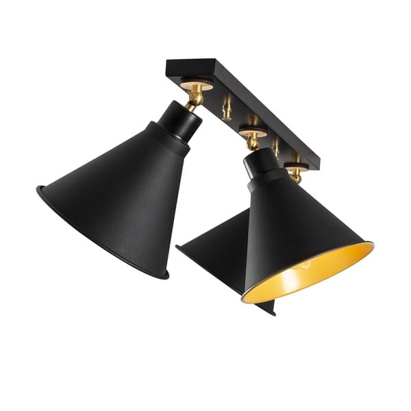 Черно/ в златист цвят осветително тяло за таван с метален абажур ø 20 cm Tramino – Opviq lights-image-2