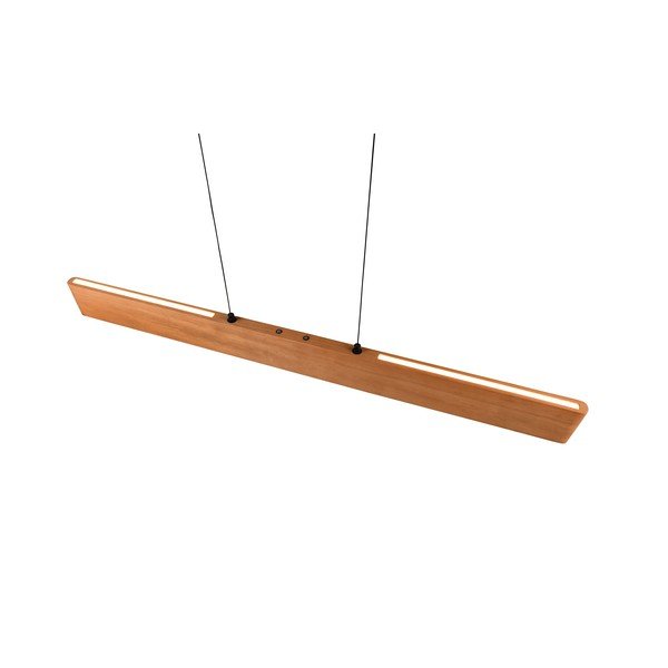 LED висящо осветително тяло в естествен цвят с дървен абажур Edgewood – Trio-image-4