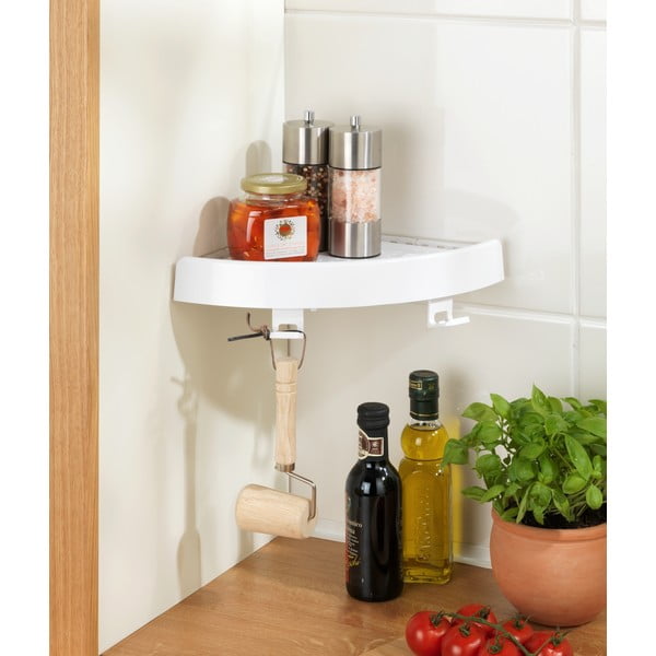 Бял ъглов самоносещ пластмасов рафт за баня Quick-Fit - Allstar-image-1