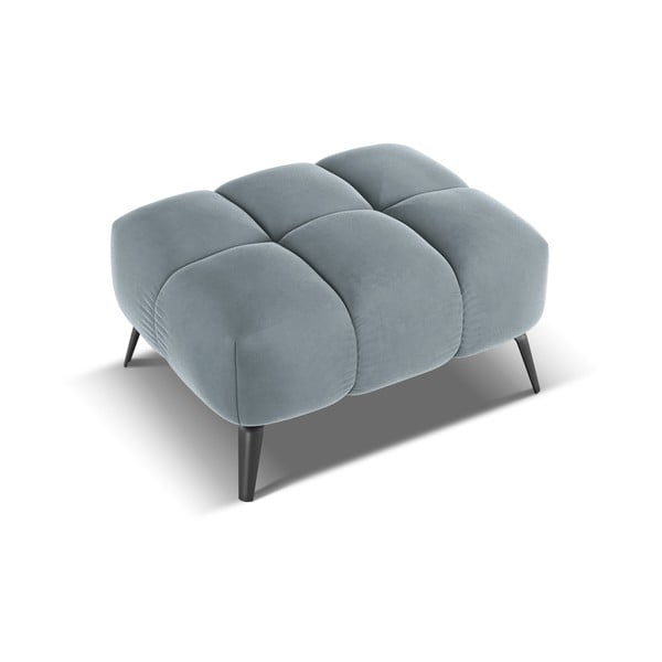 Светлосиня кадифена табуретка Nalu – Makamii-image-3