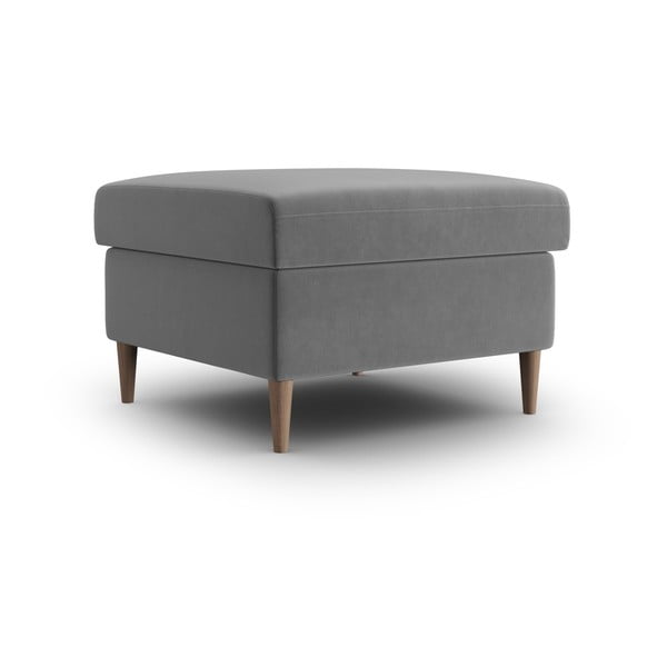 Светлосива кадифена табуретка Kyoto – Cosmopolitan Design-image-1