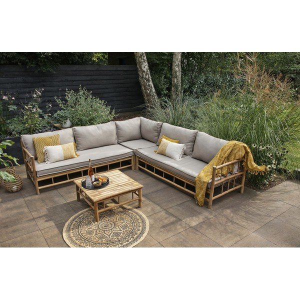 Ъглов градински комплект от бамбук - Exotan-image-1